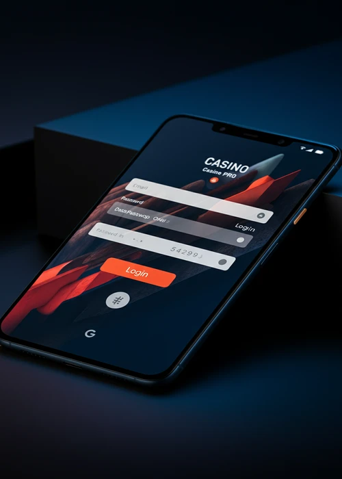 Benutzeroberfläche des Gamefirst Casino Login-Bereichs mit Eingabefeldern und Sicherheitsmerkmalen